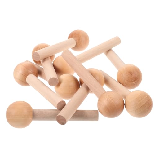 DOITOOL 10pcs Wooden Pegboard Hooks Durable Wooden Pegs for DIY Projects for Crafting and Organization for Wood Pegboard Panels