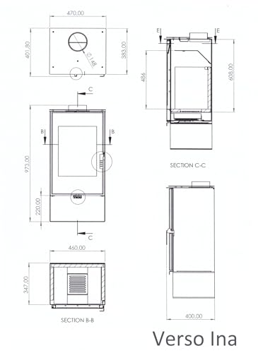EEK A+ Verso Ina Holzofen - 7.5 KW Nennleistung, Robust und Leistungsstark, für Gemütliche Wärme Zuhause – Bild 7