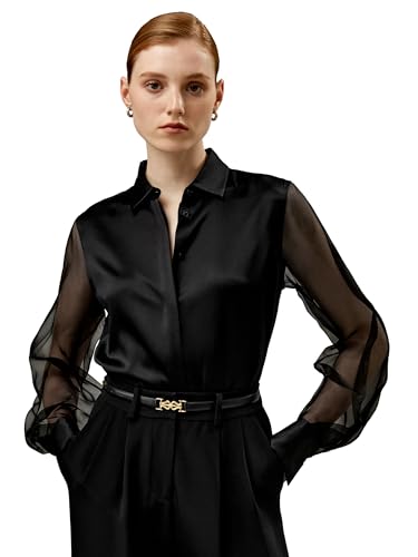 LilySilk Womens Pure Silk Shirt Ladies Modern Style Blouse with