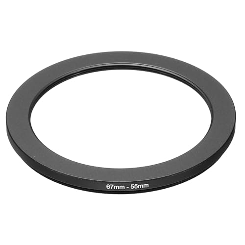 PATIKIL 67mm-55mm Metal Step Down Ring, Camera Lens Filter Adapter Ring Aluminum Filter Adapter Ring for Camera Lenses Hood, Black