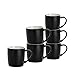 Produktbild Argon Tableware 6 Stück Matt Tee und Kaffeetasse Set - Modern Style Porzellan Cappuccino Latte Becher - Schwarz - 350ml