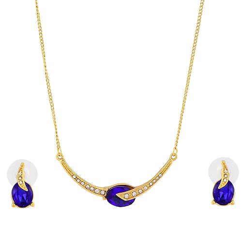 Estele Gold Plated Beautiful Necklace set with Crystals for Girls and Womens (B0CHM9RW2G) Amazon Price History, Amazon Price Tracker