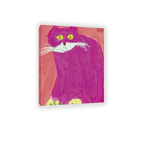 Reproduction Walasse Ting Le chat rose affiche tableau sur toile salon
