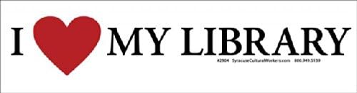 Syracuse Cultural Workers I Love My Library – Education Magnetic Bumper Sticker/Decal Magnet (11.5" by 3")