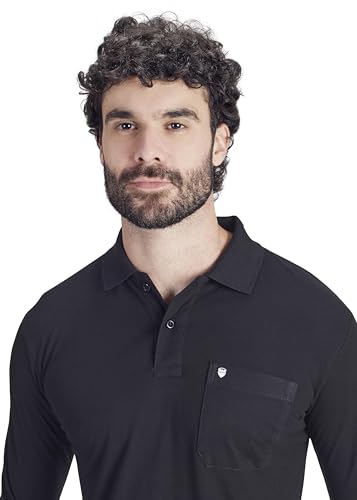 Image of Men's Cotton-Rich Full-Sleeve Polo T-Shirt with Pocket Premium Pique Fabric Casual & Stylish