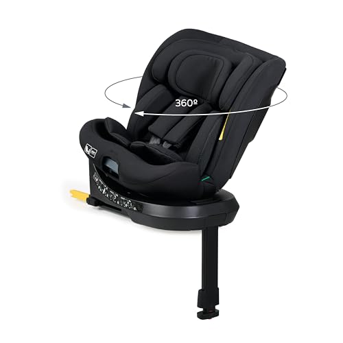 MS BabyWorld – DENVER y CAPRI – Silla de coche I Size Grupo 0/1/2/3 | 40 150 cm | Isofix y Top Tether | Nacimiento a 12 años (0 36 kg) | Contramarcha 18 kg | Giratoria 360º Universal (Capri Negro)