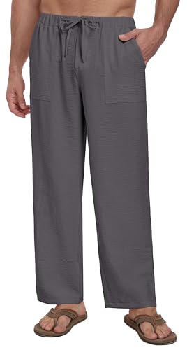 Sailwind Men's Casual Pants Elastic Waist Drawstring Beach Summer Pants Lightweight Trousers Yoga with Pockets2