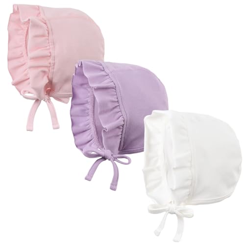 Image of Lovely Baby Girl Hospital Hat Soft Cotton Newborn Beanie Winter Baby Hats for Infant Girls