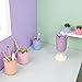 Czhotg Purple Pen Holder for Desk, Plastic Tulip Pen Holder Cute Stationery Organizer Pencil Stand Case Pencil Cups Desktop Decoration Pencil Holders