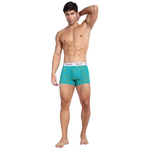 Image of Zyke Men's Printed Cotton Trunk Innerwear | 95% Cotton 5% Elastane Stretch Underwear | Ultra Soft Waistband Anti-Bacterial Moisture Wicking Trunks for Men Pack of 1