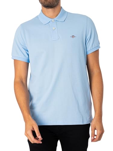 Gant Herren Reg Shield Pique Polohemd, Capri Blue, XL EU