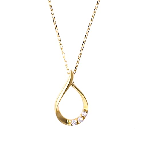 [Matthewmark]【ドロップネックレス (ダイヤモンド:0.32ct/ゴールド:K18)】レディース SIクラスダイヤモンド ゴールドチェーン 金属アレルギー対応 日本製 誕生日 プレゼント ギフト 人気 ne_drop_G