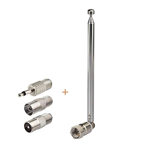 Antenna FM Bingfu 50 cm 7 sezioni di ricambio antenna radio FM telescopica per Yamaha Onkyo Denon Pioneer Marantz Sistema musicale Bose Wave ricevitore stereo domestico Ricevitore audio radio