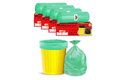 Shalimar Premium (Lavender Fragrance) Scented Garbage Bags | Small 17 X 19 Inches | 120 Bags (30 Bags X 4 Rolls) | Dustbin Bag/Trash Bag | (Green) - Perforated Box for Easy Dispensing