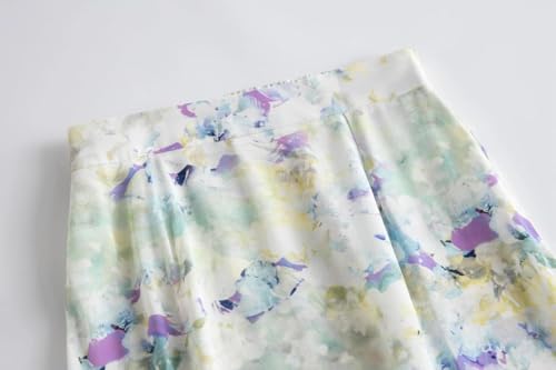 Women's High Waist Mulberry Silk Fishtail Midi Skirt Printed Loose Vacation3