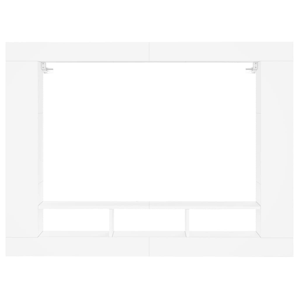 Homgoday Mobile TV, mensola a parete per mobile TV, supporto per TV moderno, con scomparti aperti e ripiani laterali in legno di ingegneria bianco 152x22x113 cm