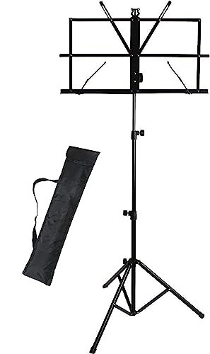 RUIZ HERRERA® Atril MS01: Atril plegable ligero con funda de transporte   Ideal para conservatorio, estudio, conciertos y directos   Soporte portátil para partituras y notas musicales
