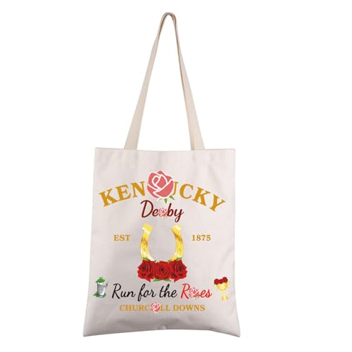 Bolso tote para carreras de caballos FEELMEM, regalo temático de carreras, est. 1875, ideal para oficina, viajes, gimnasio o compras miniatura 1