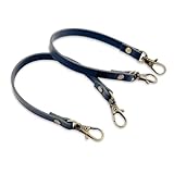 「Mo25」 持ち手 短め ストラップ 25cm／2本入 選べる 金具(3色)×本革風 合皮 スマホ ハンドストラップ 細い 丈夫 バッグ キーストラップ カラビナ ナスカン キーホルダー g 光沢アンティークゴールド,07 グレー