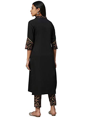 Image of ZIYAA Women's Crepe Kurta And Pant Set(ZIKUCR3150ANDPA-RL)
