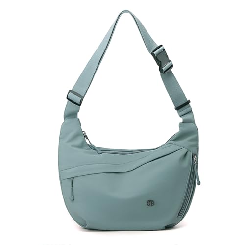 Nylon Crescent Crossbody Luna Bag for Women Men Moon Shoulder Spacious Lightweight Sling Casual Hobo Dumpling Purses (Blue)