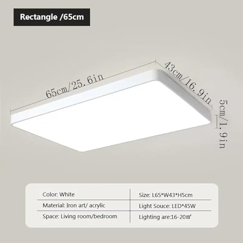 Plafonnier LED 78W carré blanc 65 cm à intensité variable - 7
