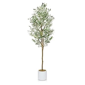 Faux Olive Tree 6ft - Realistic Olive Trees Artificial Indoor Home Decor - Potted Fake Tree with Thick Leaves and Branches - Lifelike Olive Plant Decor - Decorative Fake Olive Tree Faux Olive Tree 6ft Realistic Olive Trees Artificial Indoor Home Decor Potted Fake Tree with Thick Leaves and Branches Lifelike Olive Plant Decor Decorative Fake Olive Tree