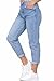Hailys Damen High Waist Ankle Mom Jeans Mi44rell knöchellange Jeanshose KAX-2102057-1A LBlue S