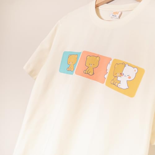 Hug Comic T-Shirt in Cream Authentic Milk Mocha Bear Merchandise Cutre Unisex Tee for Men and Women Screen Printed3