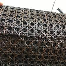 AMC CANING Plastic Cane Webbing for Caning Projects Natural Pre - Woven Open Mesh Cane - PE Rattan Cane Webbing Rattan Roll Cabinet Chair (24X84) Black
