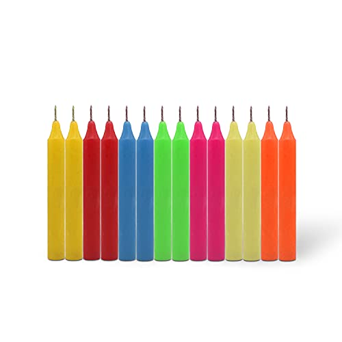 Image of AuraDecor Pack of 14 Stick Candles || Especially Meant for Healing, Chakras, Ritual Candles, Decoration, Lighting, Home Decor || Burning Time 3 to 4 Hours Each (Multicolour)