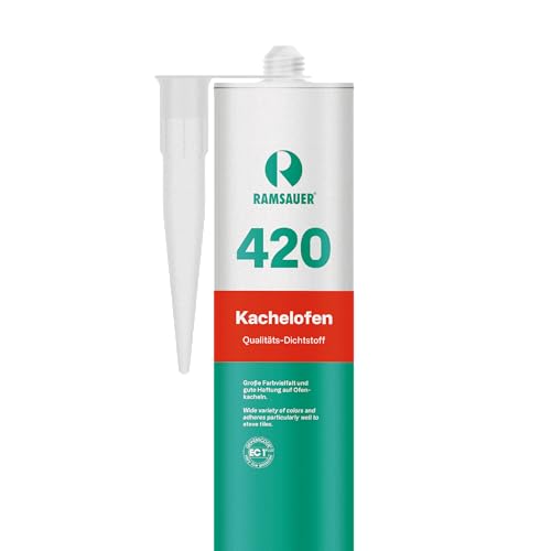 RAMSAUER 420 Kachelofen (Reinweiß) - 310ml Kartusche, Verfugen...