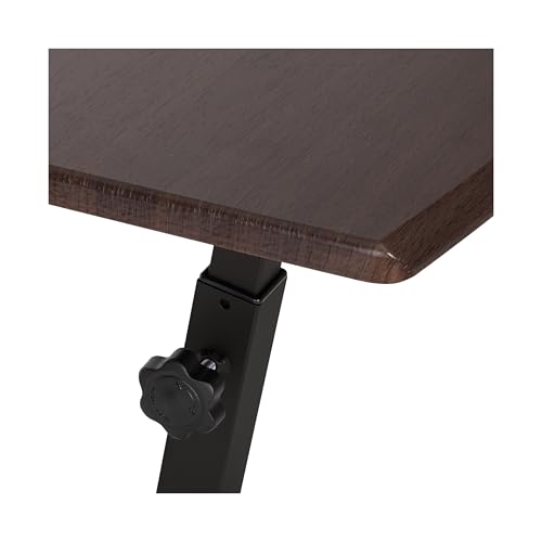 Image of Seville Classics WEB162 Mobile Laptop Computer Desk Cart Height-Adjustable from 20.5 inch to 33 inch, Slim, Walnut