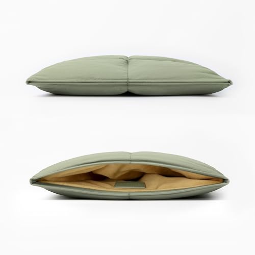 Image of Comfyable Puffy Laptop Sleeve 15 Inch 16 Inch, Quilted Puffer Laptop Carrying Case, Pillow Case Compatible for MacBook Air 15 Inch M3 2024 & MacBook Pro 16 Inch 2023 M3, 16 in Puff Cover, Olive Green