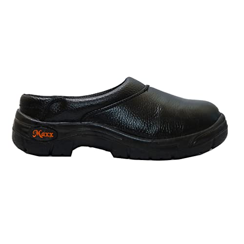 Image of Kitchen Chef Clogs Shoes Male with Genuine Leather Upper Steel Toe and Anti Kid PU Sole with Injection molding