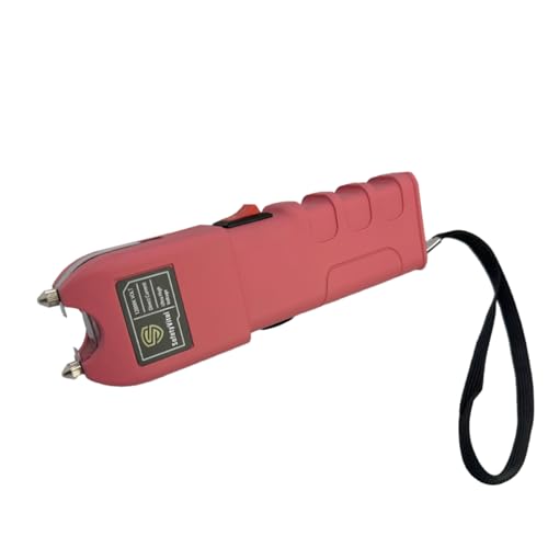 Safety Vital Stun Gun Flashlight for Self Defense - Rechargeable with LED Light and Safety Switch - Compact Stun Gun for Women Personal Protection, Pink