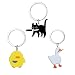 FYXYZ Cute Keychain Black Cat Funny Duck Goose Keychain Cute Gifts for Women Men Cool Stuff Funny Halloween Basket Gifts (Black-White-Yellow)