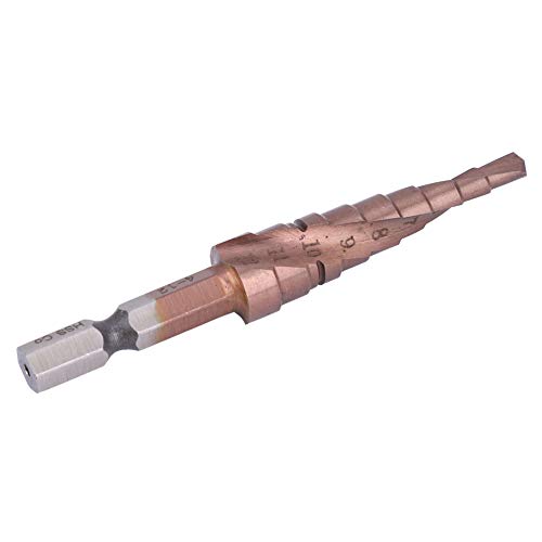 Haofy Broca Escalonada con Revestimiento de Cobalto, Herramienta de Apertura de Orificios de Acero de Alta Velocidad para Varios Materiales, 7 Estilos, Vástago Hexagonal de 1/4' (4-12)