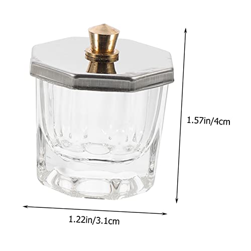 2 piezas de vasos de vidrio para acrílico de uñas miniatura 4