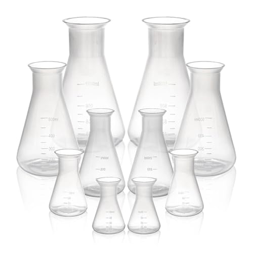 Fiole Erlenmeyer en plastique graduée pour doser et agiter en laboratoire