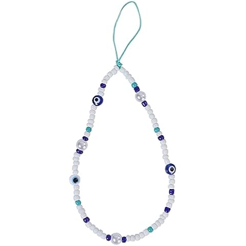 CIJIAINIENG Beaded Phone Lanyard with Evil Eye Cover
