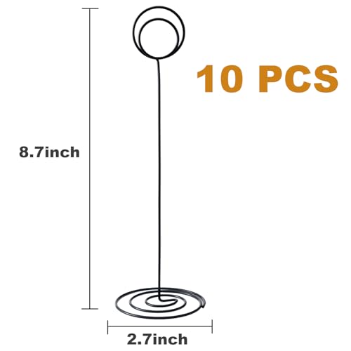 Image of Table Number Holders, 10PCS Place Card Holder, Photo Holder (8.7 inch Black) | Picture Holder, Cards Stand Name Menu Clips, Large Size Table Sign Card Holder for Centerpieces Wedding Birthday Party