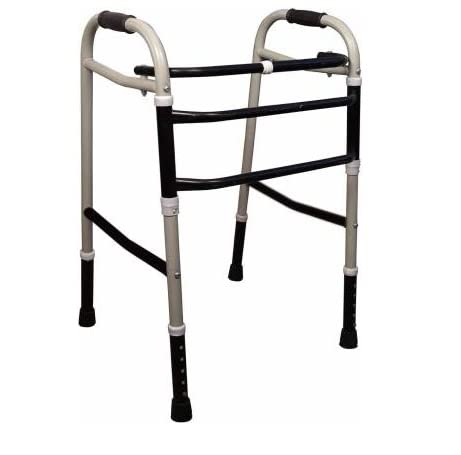 MUBBA Foldable Walker Light Weight Walkers Height Adjustable for Old & Patients Grey
