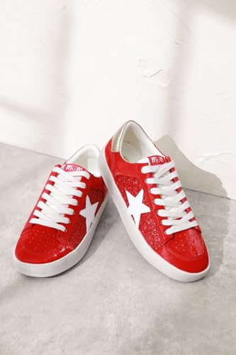 Mi.iM Alex Rubber Sole Lace-up Glitter Leather Star Sneakers4