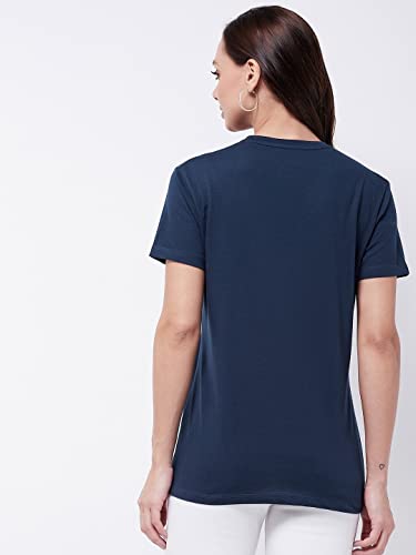 Image of Modeve Women Printed Cotton Blend Half Sleeve Round Neck T-Shirt for Summer