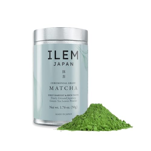 Image of ILEM JAPAN, Matcha Green Tea Powder (25 Serving , 50g) | Best before August 2026 | Pure Ceremonial Grade Organic Japanese Matcha | First Harvest | Authentic & Premium Matcha Tea Powder Sourced From Kagoshima, Japan | Detox Drink | Improve Metabolism