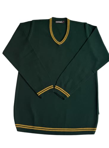 Image of Boy's School Uniform Lining Full Sleeves Sweater - Daffodil