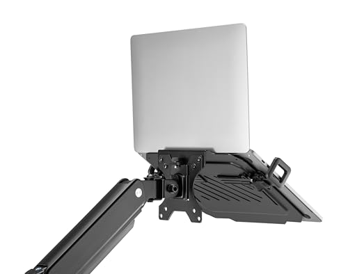 Image of Gadget Wagon Laptop Holder VESA Compatible for Monitor Arms 12 to 17 inch Retractable with Protection Rubber Grip