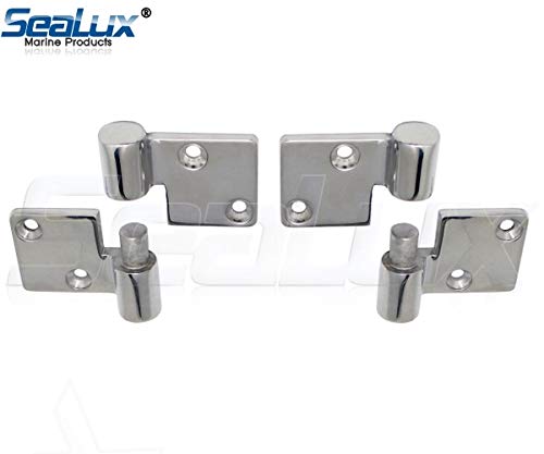 SeaLux Marine Cast 316 Stainless Steel Heavy Duty Take-Apart Removable Hinges for Companionway Door and Panels for Boats, RV (Left + Right)