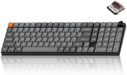 Keychron K17 Max 96% Layout QMK/Launcher Ultra-Slim Wireless/Type-C Wired Mechanical Keyboard with RGB Backlit, Low-Profile Gateron Mechanical Brown Switch Compatible with Mac Windows